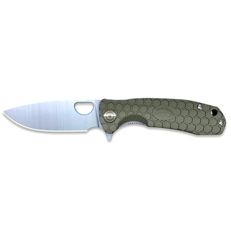 HONEY BADGER FLIPPER LARGE GREEN - LAME 92MM - MANCHE FRN - CLIP