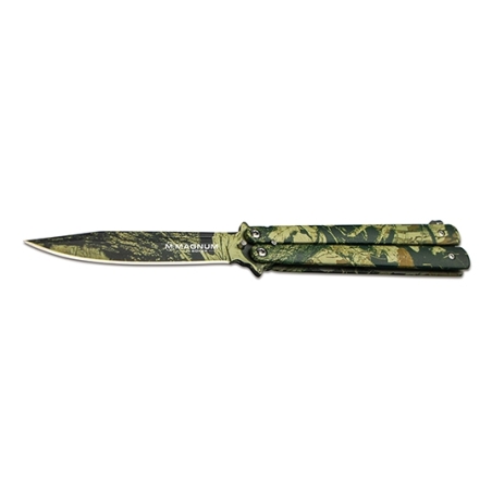 BOKER MAGNUM BALISONG CAMO - LAME 95MM - MANCHE ALUMINIUM REVÊTEMENT CAMO