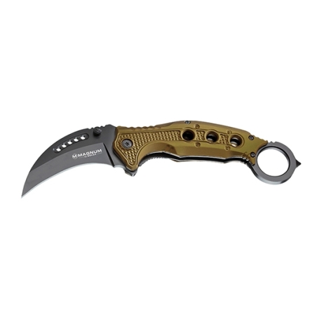 BOKER MAGNUM BLACK SCORPION - LAME 76MM - MANCHE ALUMINIUM - CLIP - ANNEAU