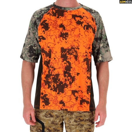 SOMLYS TEE-SHIRT MANCHE COURTE STRETCH DIGITAL ORANGE