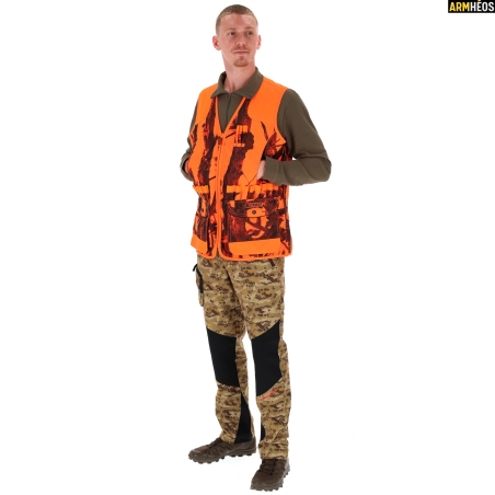GILET CHASSE STRONGER GHOST CAMO BLAZE & BLACK
