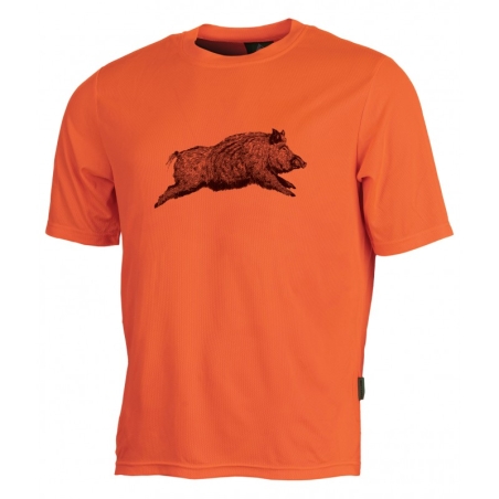 TREELAND T-SHIRT MANCHE COURTE ORANGE SANGLIER