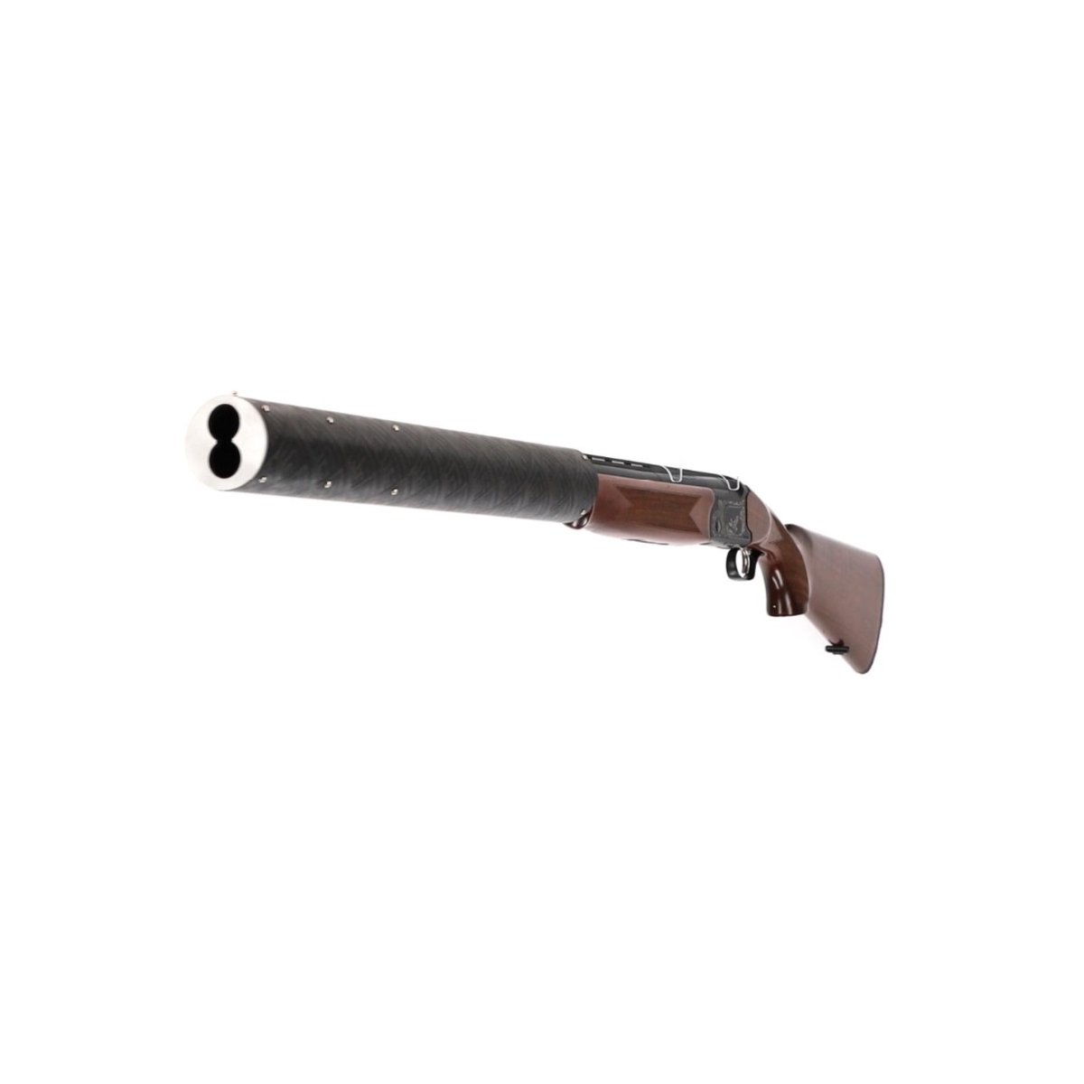 COUNTRY - fusil de chasse superposé avec modérateur de son - cal. 12/76 - 3/4 gauche COUNTRY - fusil de chasse superposé avec modérateur de son - cal. 12/76 - 3/4 gauche