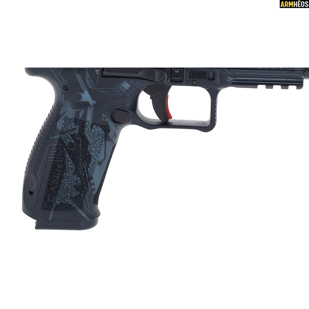 CANIK PISTOLET METE SFT CREATION BLUE 9X19 série limitée 60 exemplaires pour la France - zoom crosse CANIK PISTOLET METE SFT CREATION BLUE 9X19 série limitée 60 exemplaires pour la France - zoom crosse