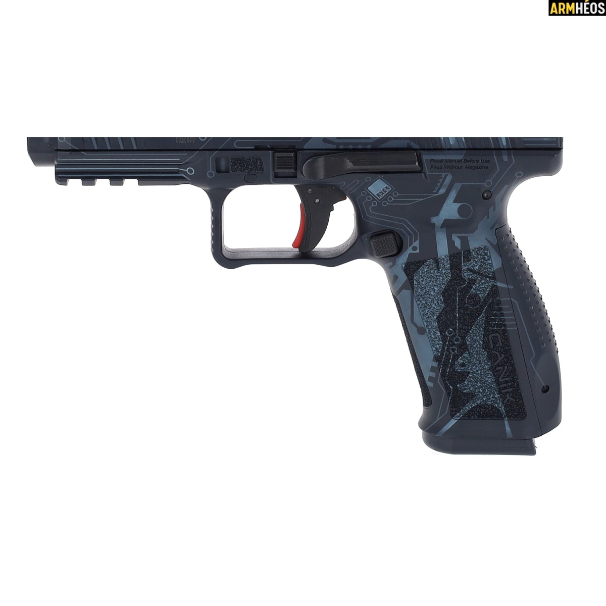 CANIK PISTOLET METE SFT CREATION BLUE 9X19 série limitée 60 exemplaires pour la France - zoom crosse gau CANIK PISTOLET METE SFT CREATION BLUE 9X19 série limitée 60 exemplaires pour la France - zoom crosse gau