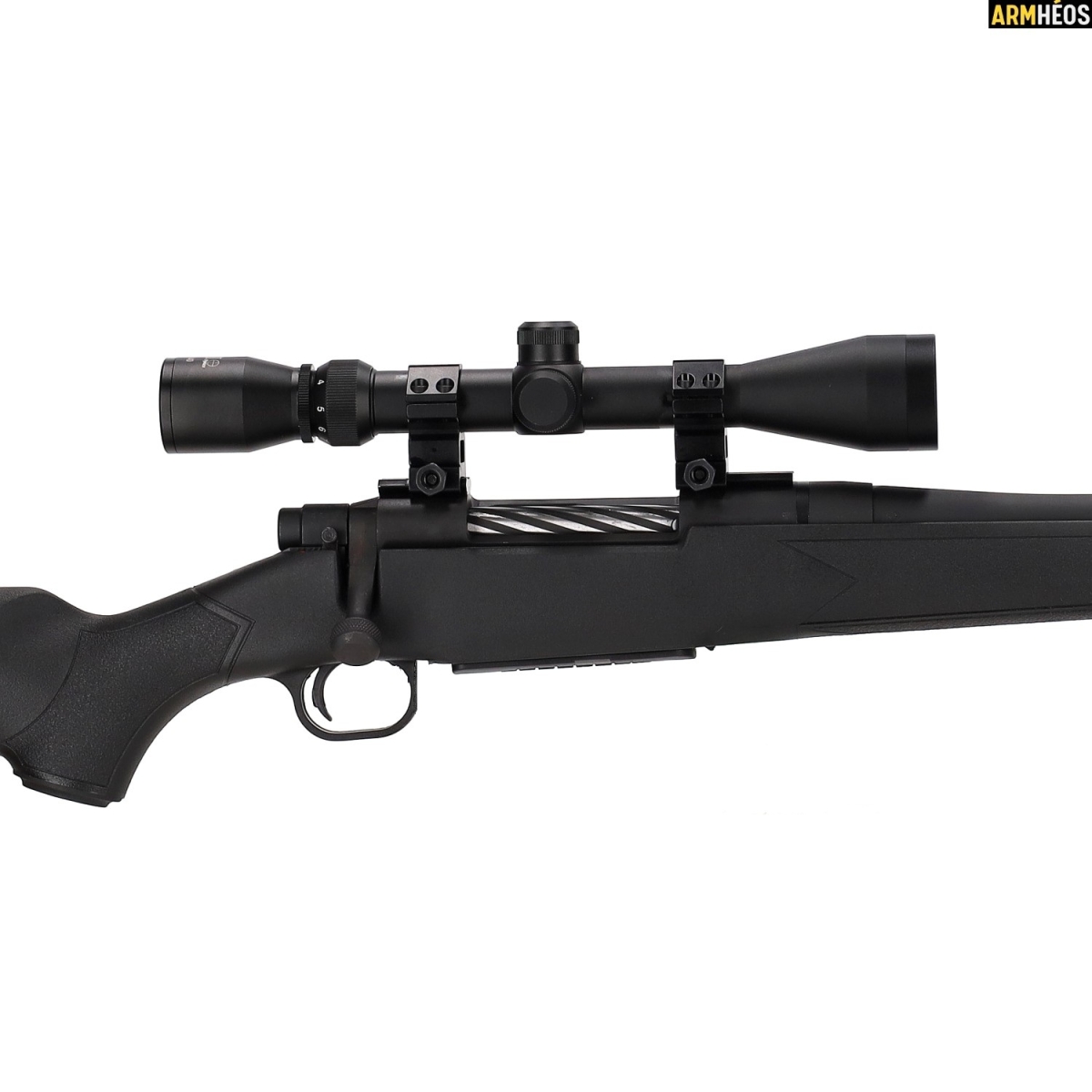 PACK MOSSBERG PATRIOT SYNTHÉTIQUE CANON FILETÉ 56 CM + LUNETTE 3-9X40. zoom droit PACK MOSSBERG PATRIOT SYNTHÉTIQUE CANON FILETÉ 56 CM + LUNETTE 3-9X40. zoom droit