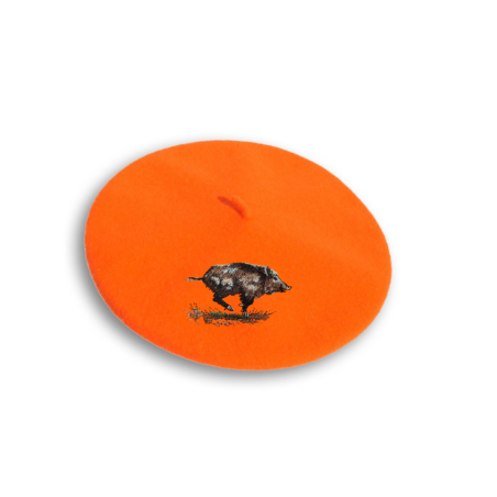 LOVERGREEN BERET ORANGE FLUO SANGLIER COURANT