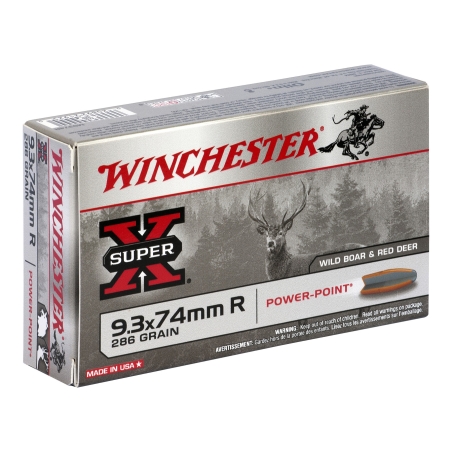 WINCHESTER CAL  9.3X74R  POWER-POINT 286GR / 18.5 GRAMMES