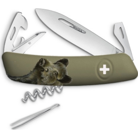 SWIZA D05. OLIVE. IMPRESSION SANGLIER