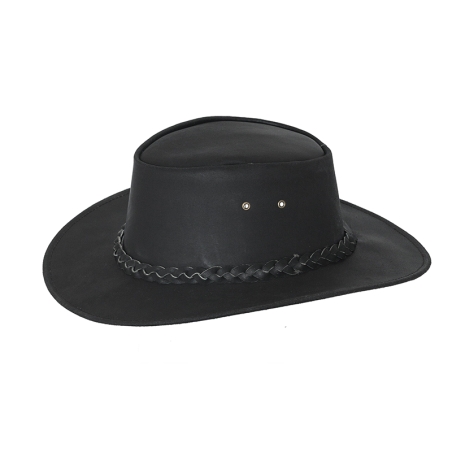 Faustmann GERMANY - CHAPEAU CUIR MARRON STYLE AUSTRALIEN