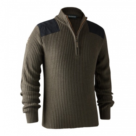 DEERHUNTER PULL A COL ZIPPE ROGALAND BROWN