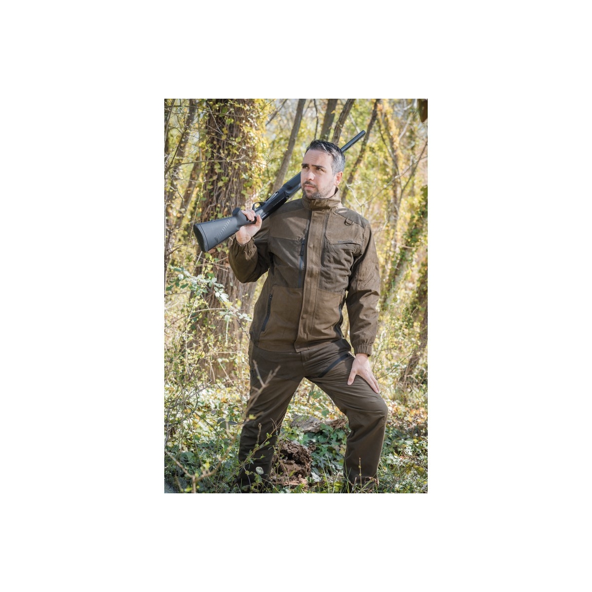 VESTE BICOLORE MARRON CLASSY