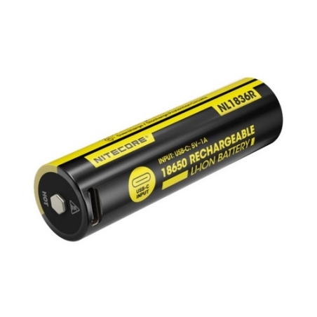 NITECORE BATTERIE NL1836R TYPE 18650 RECHARGEABLE USB-C
