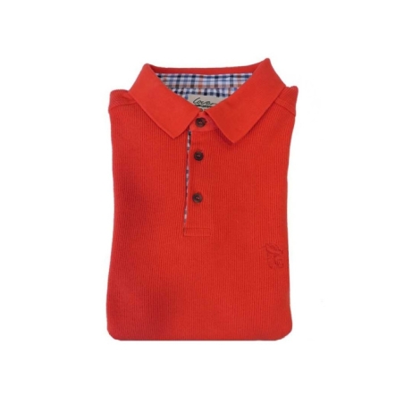 LOVERGREEN SWEAT COL BOUTONNE CERISE