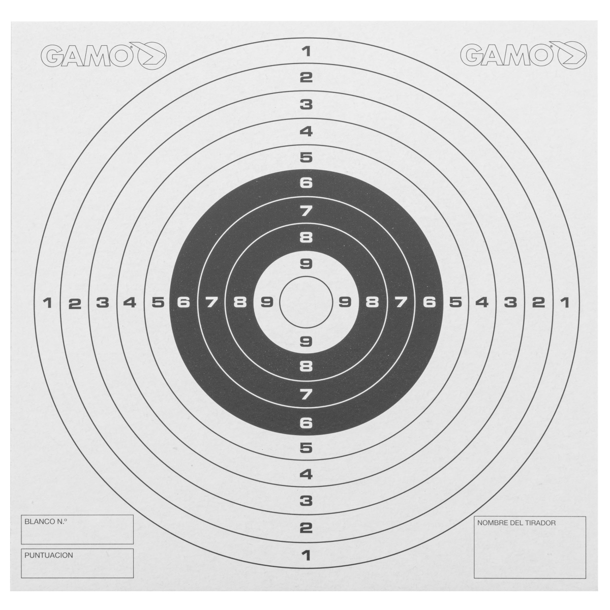 PAQUET DE 100 CIBLES CARTONNÉES 14 X 14 - GAMO PAQUET DE 100 CIBLES CARTONNÉES 14 X 14 - GAMO