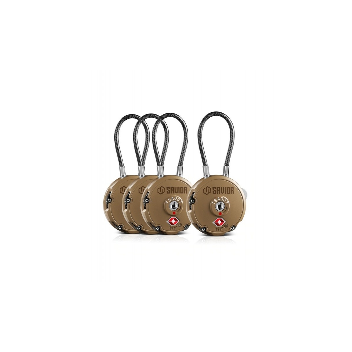 SAVIOR LOT DE 4 CADENAS CABLE TAN X1 SAVIOR LOT DE 4 CADENAS CABLE TAN X1